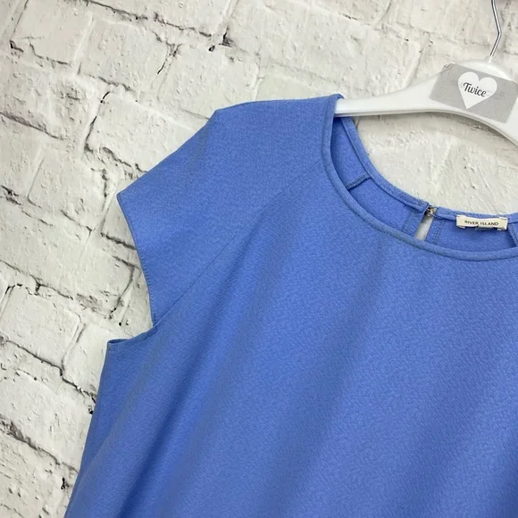 RIVER ISLAND Cornflower blue swing dress Uk 14 - Picture 2 of 3